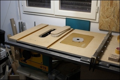 Table custom (avec insert defonceuse) en remplacement de celle de ma kity 419 1-0015065-1